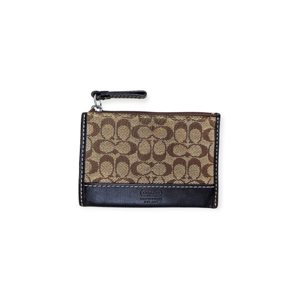 Mahogany Khaki Keychain ID Wallet Leather Jacquard 🎉